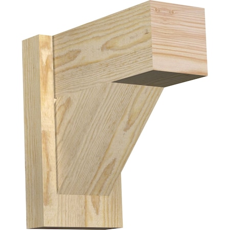 Ekena Millwork Traditional Block Rough Sawn Outlooker, Douglas Fir, 6"W x 12"D x 12"H OUT06X12X12TRA05RDF